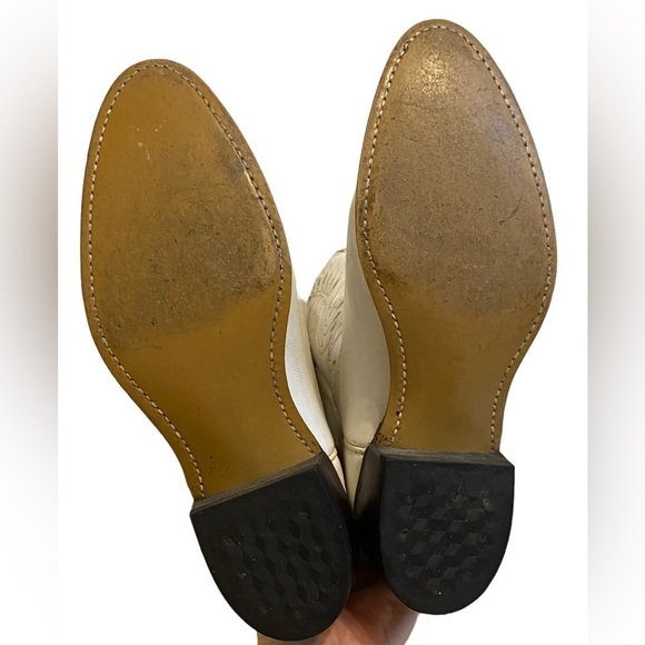 Acme Vintage 60’s women’s white cowboy boots with gold inlay and trim size 6.5 C - Picture 7 of 7